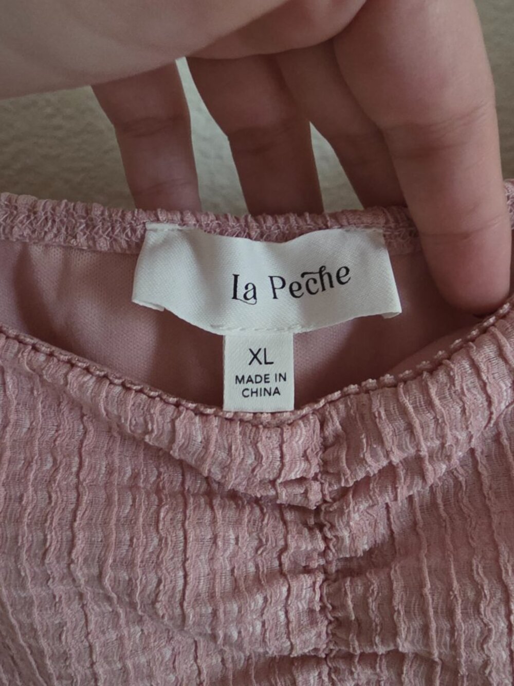 La Pêche Blush Pink Lace Top — Size XL - Picture 4 of 7